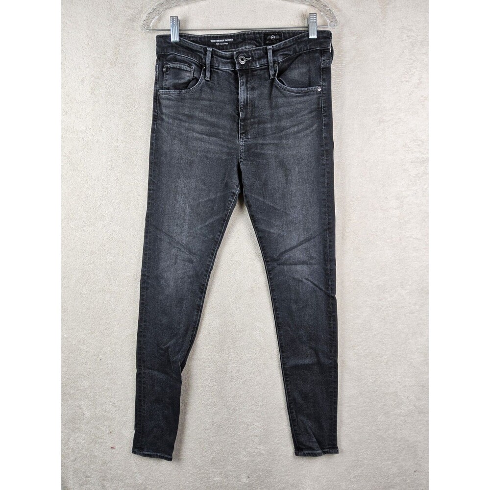 Adriano Goldschmied The Farrah Skinny High Rise Black Denim Jeans Size 29R